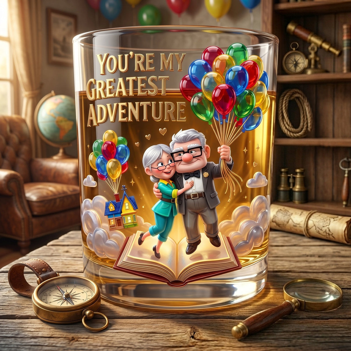 Forever Love Adventure Round Glass - Personalized Gifts For Couples 06tylu160626