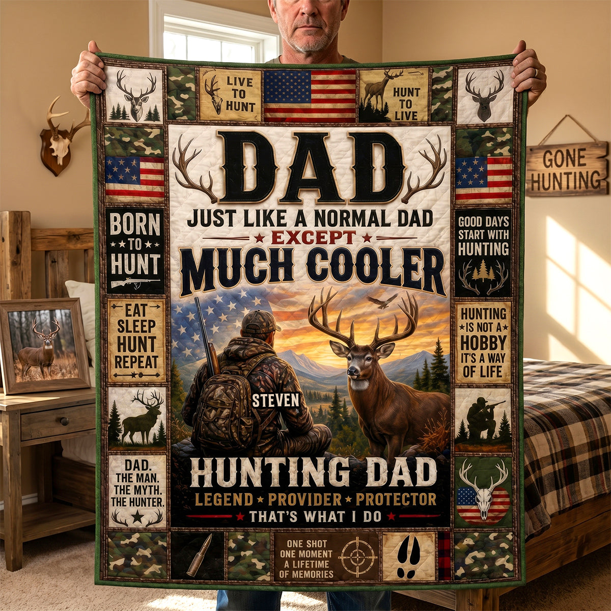 Born To Hunt Blanket  - Personalized Gifts For Dad 03TYDH290426