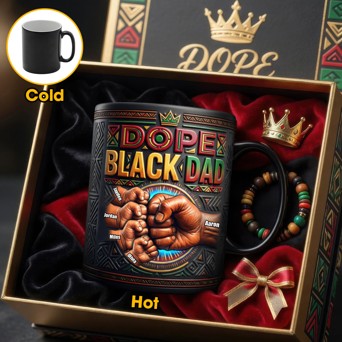 Dope Black Dad Magic Mug - Personalized Gifts For Dads 03hudh200426
