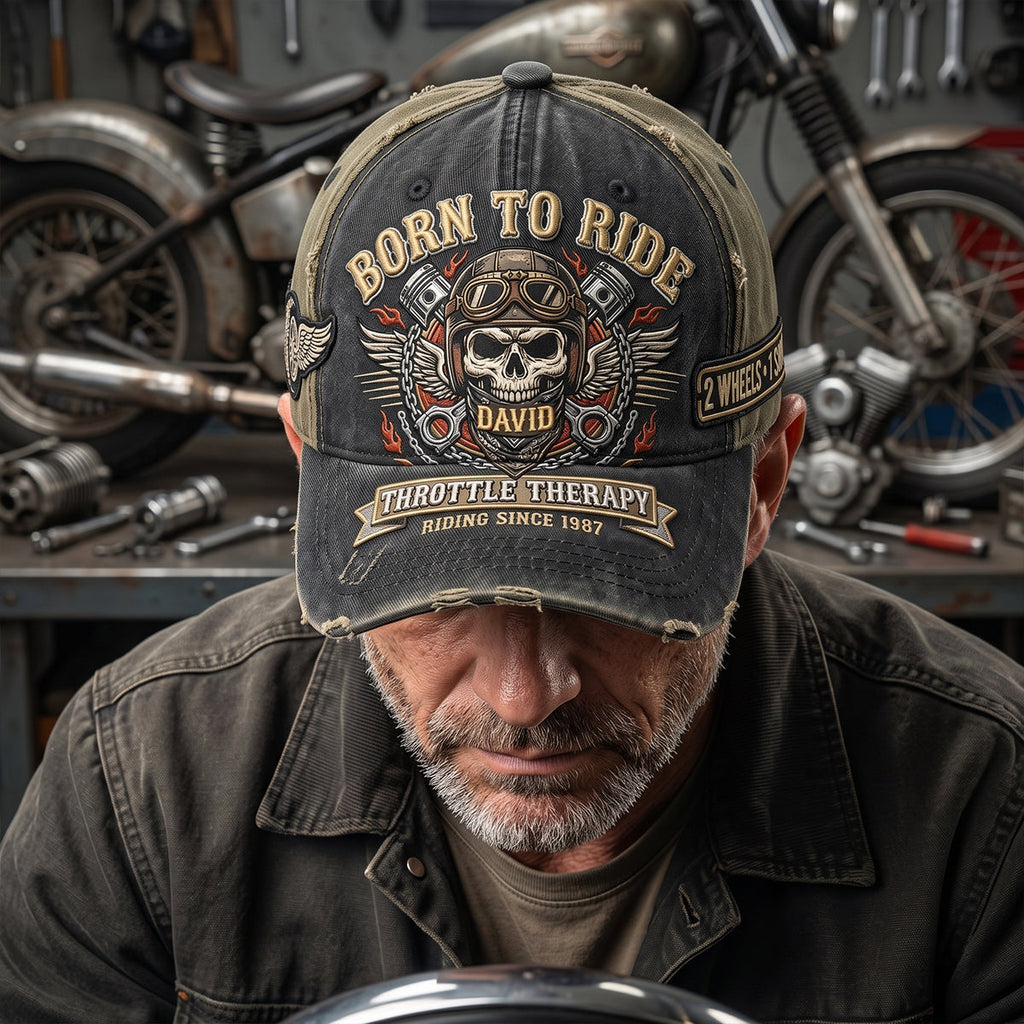 Vintage Rider Skull Classic Cap - Personalized Gifts 03hatn260626