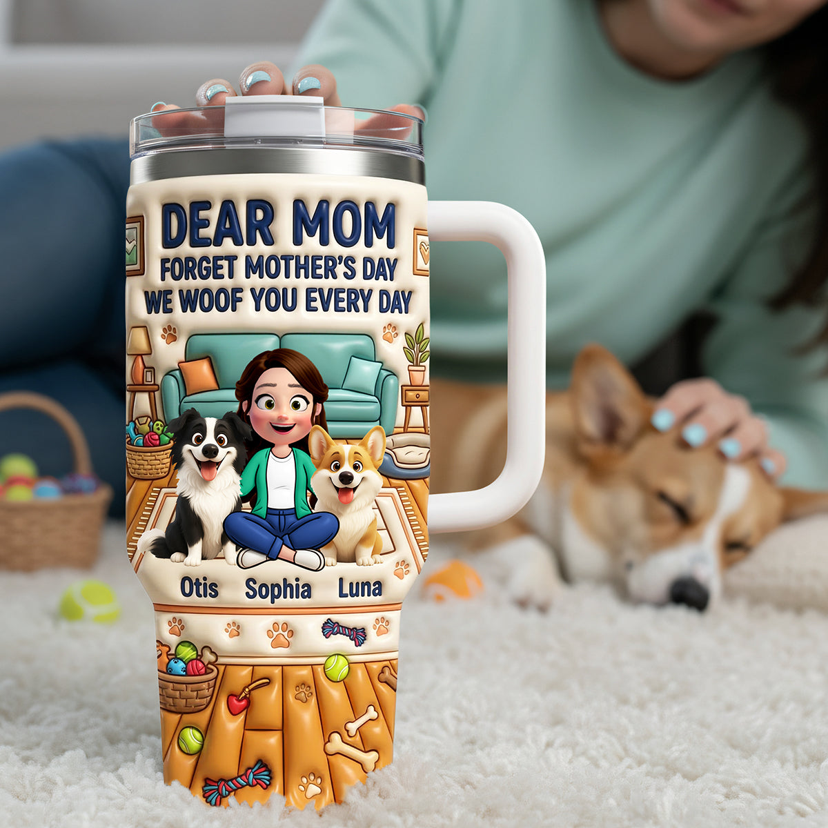 Dog Mom Tumbler - Personalized Gifts For Mother's Day 01nata140326