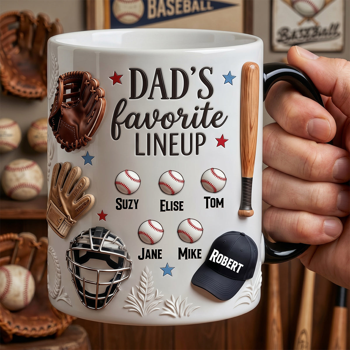 Baseball Dad Magic Coffee Mug - Personalized Gifts For Dad 03tydh240426