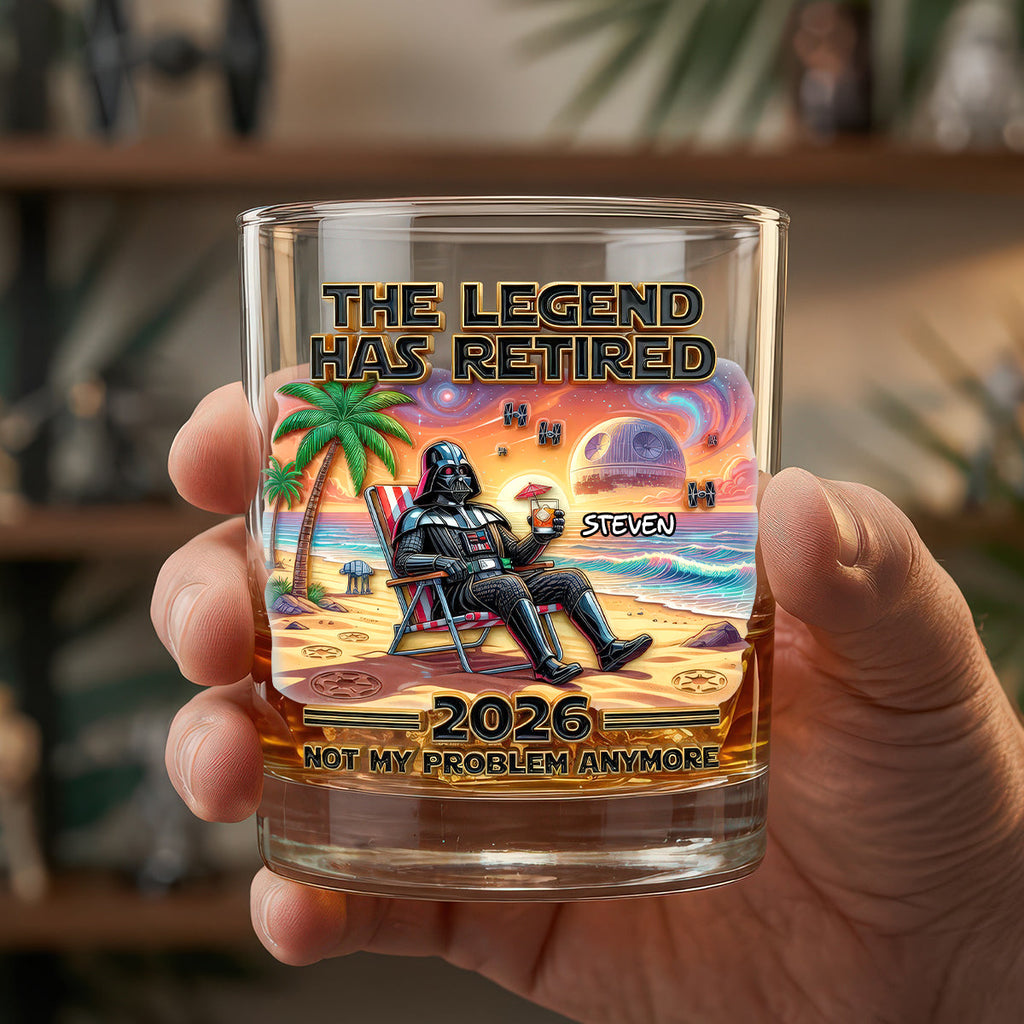 The Legend Has Retired Round Glass - Personalized Gifts 03todh050626