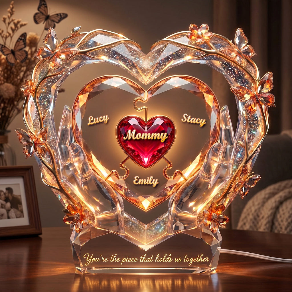 Mommy Pieces of Heart Lightbox Personalized Gifts For Mom 01PADH240426