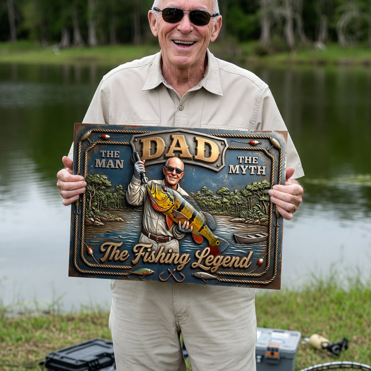 Custom Photo Fishing Dad Print Metal Sign - Personalized Gifts For Dad 06huqn040526