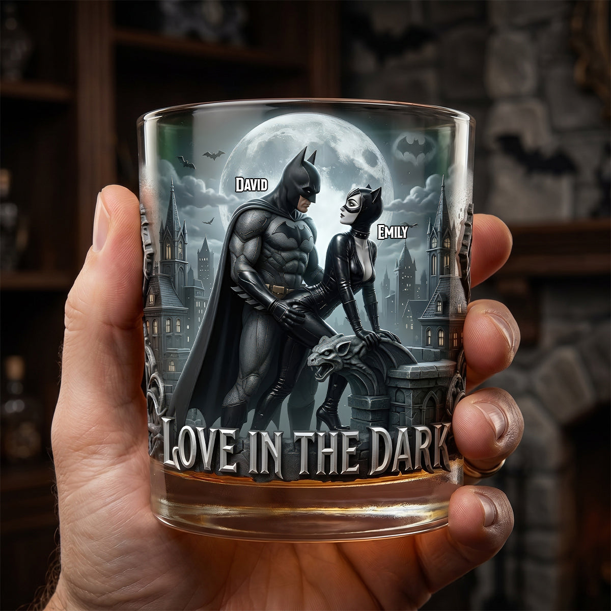 Love In The Dark Round Glass - Personalized Gifts For Couple 03tydh090626