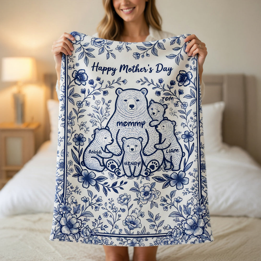 Heartfelt Mama Bear Blanket - Personalized Gifts For Moms 04PADT160426
