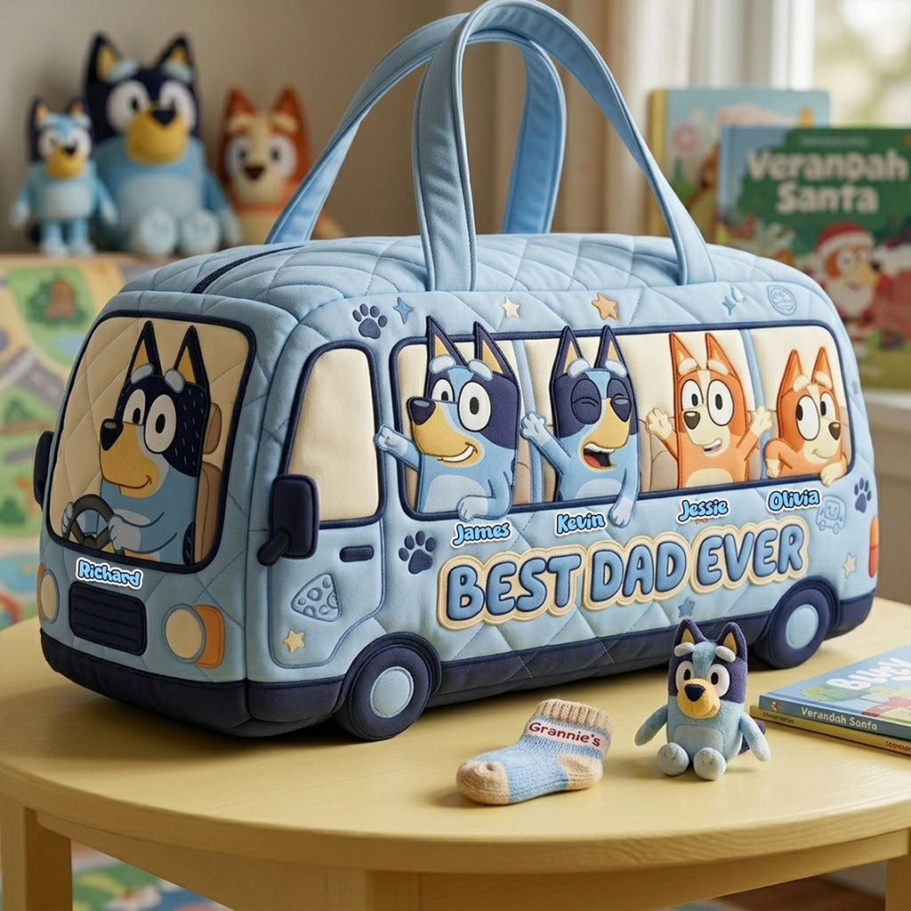 Puppy Family Duffle Bag - Personalized Gifts For Dad 02NATA210426