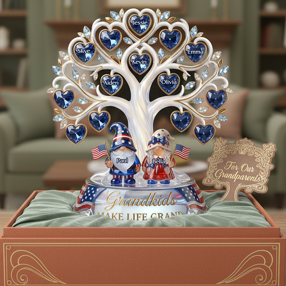 American Gnome Grandparent Acrylic Plaque - Personalized Gifts For Grandparents 02pata020426