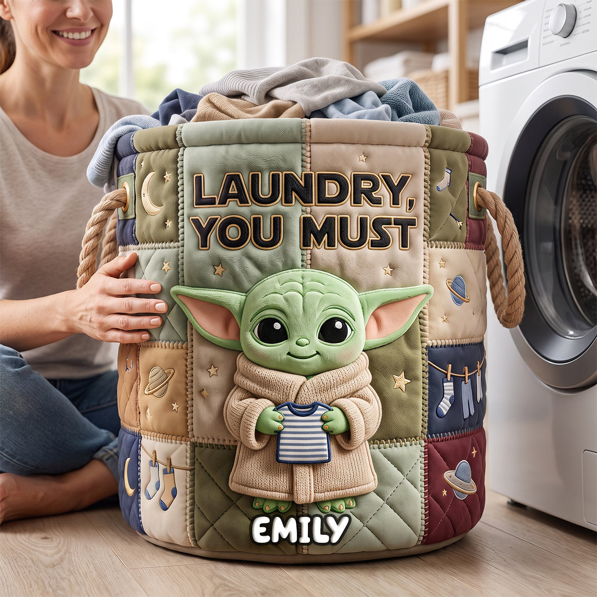 Cute Alien Quilted Laundry Basket - Personalized Gifts 07nadh080726