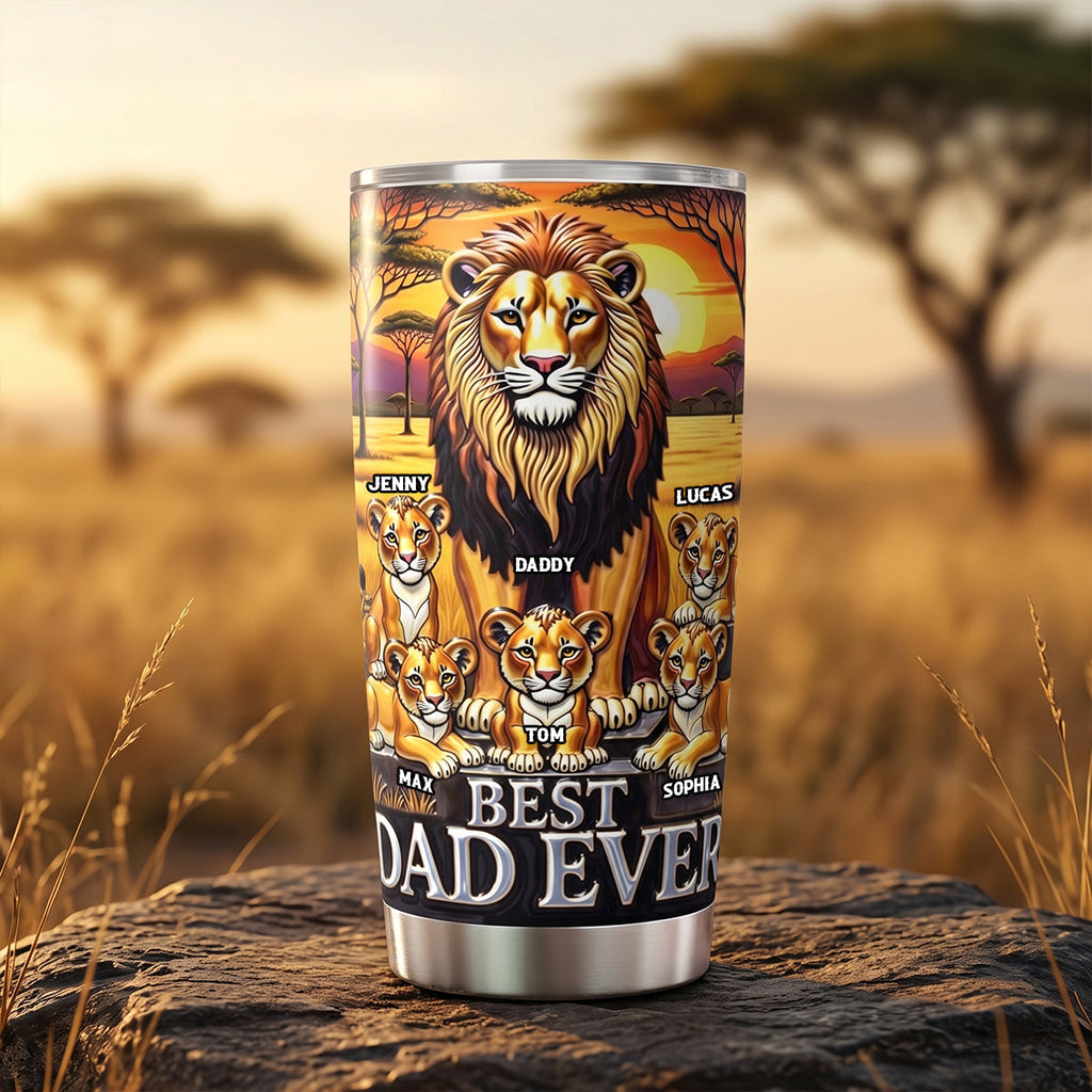 Lion Dad And Kid 20oz Tumbler - Personalized Gifts For Father's Day Tumbler 04TOTN050526