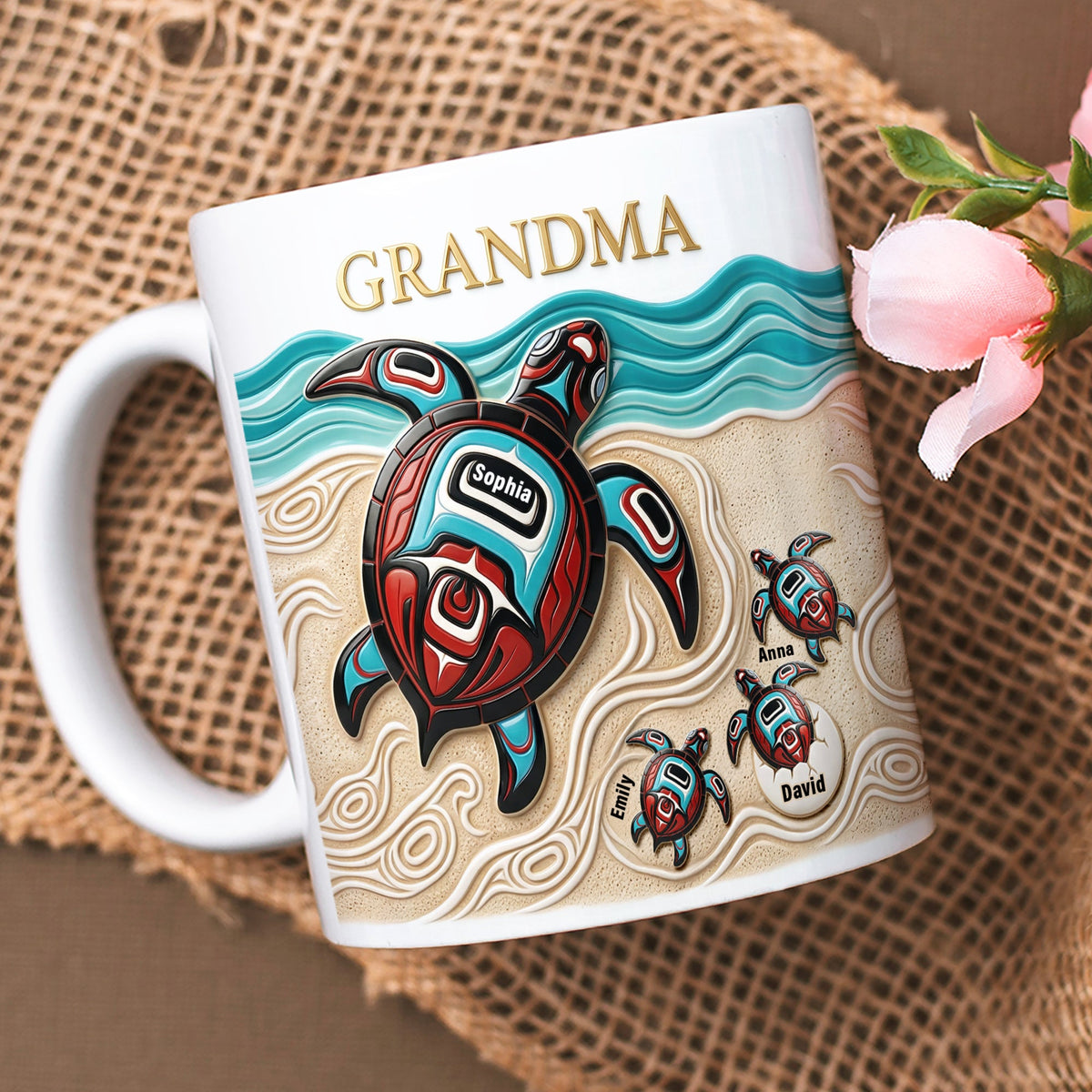 Turtle Grandma Coffee Mug - Personalized Gifts For Grandmas 02huqn090426