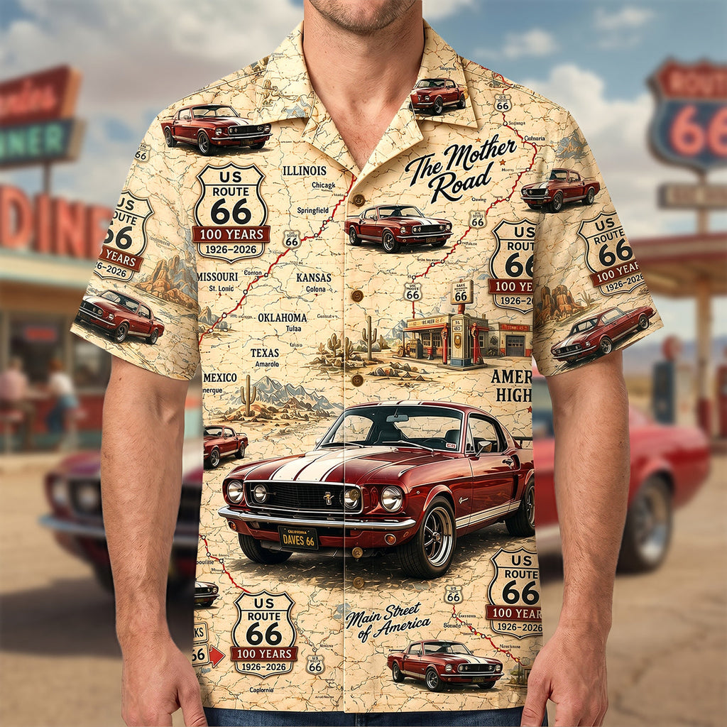 Vintage Highway Hawaiian Shirt Custom Photo Aniversary Gifts 02NADH010626
