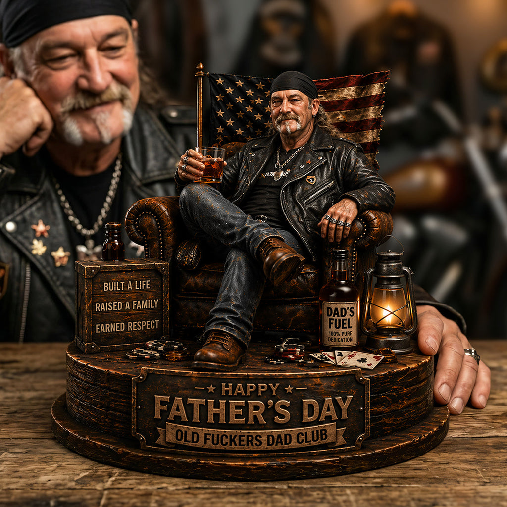 Old Biker Dad Acrylic Plaque Custom Photo Gifts For Dad 02TOTA240426