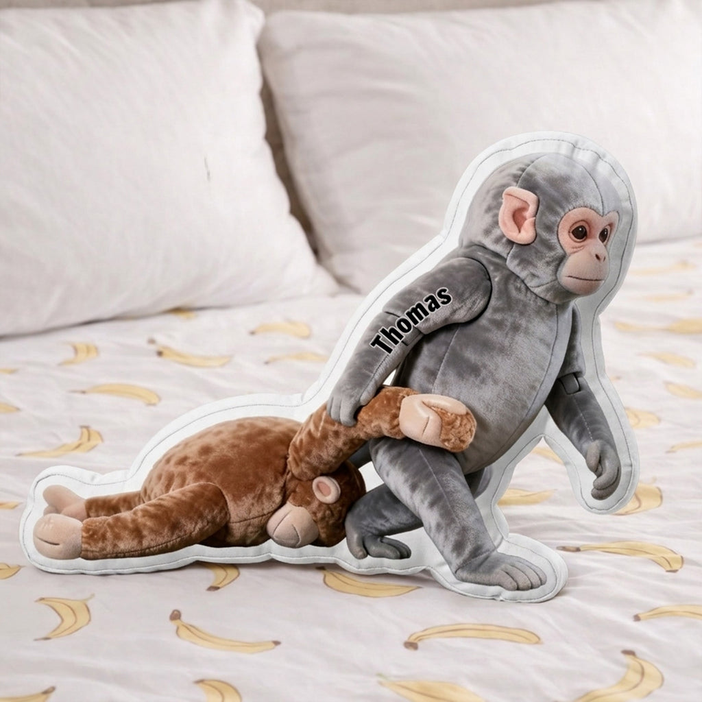 Monkey Custom Shaped Pillow - Personalized Gifts 06tglu060326