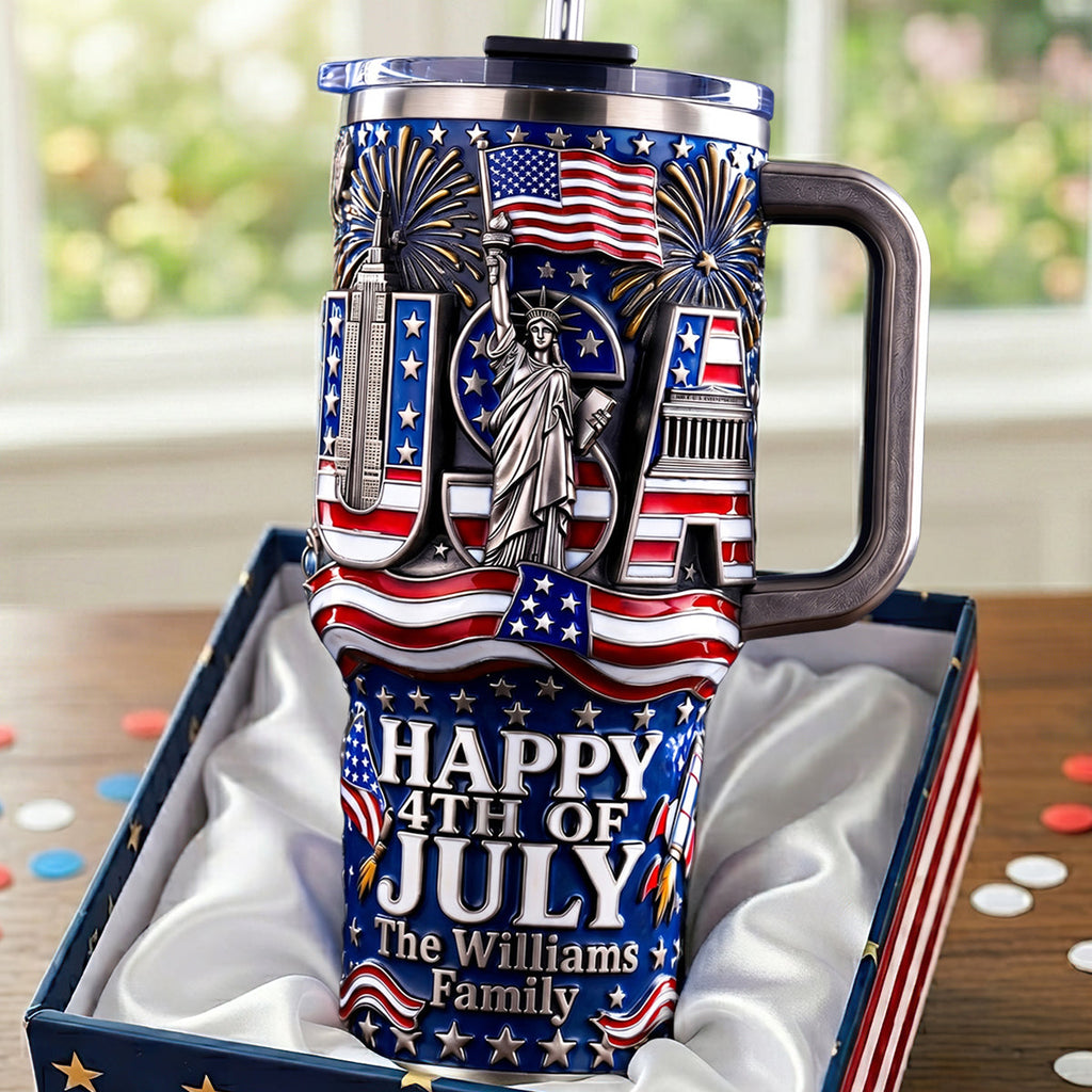 USA Happy 4th July Tumbler - Personalized Gifts For Family 05padt100626