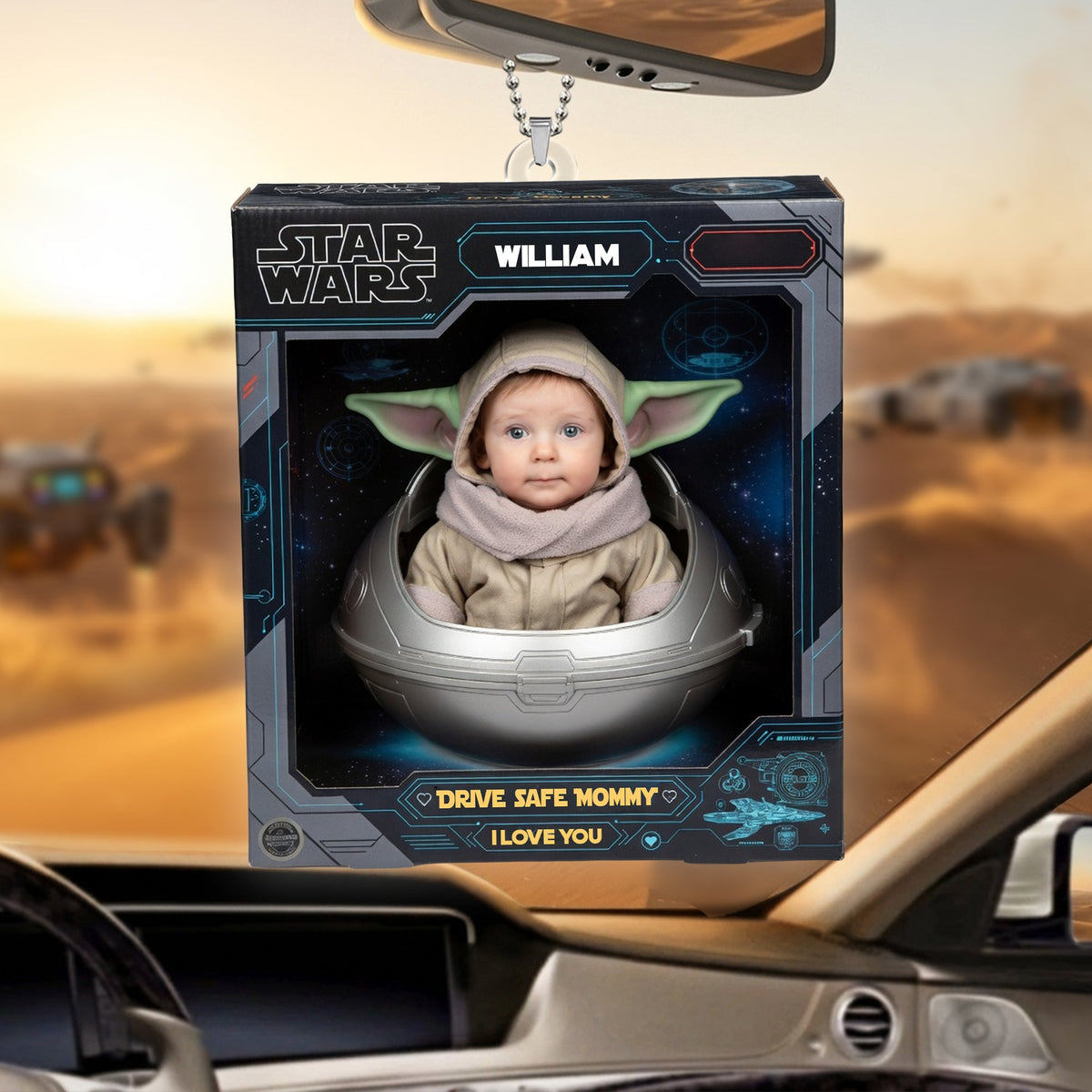 Baby Astronaut Car Ornament Custom Photo Drive Safe Mommy Gift 03NALU100426
