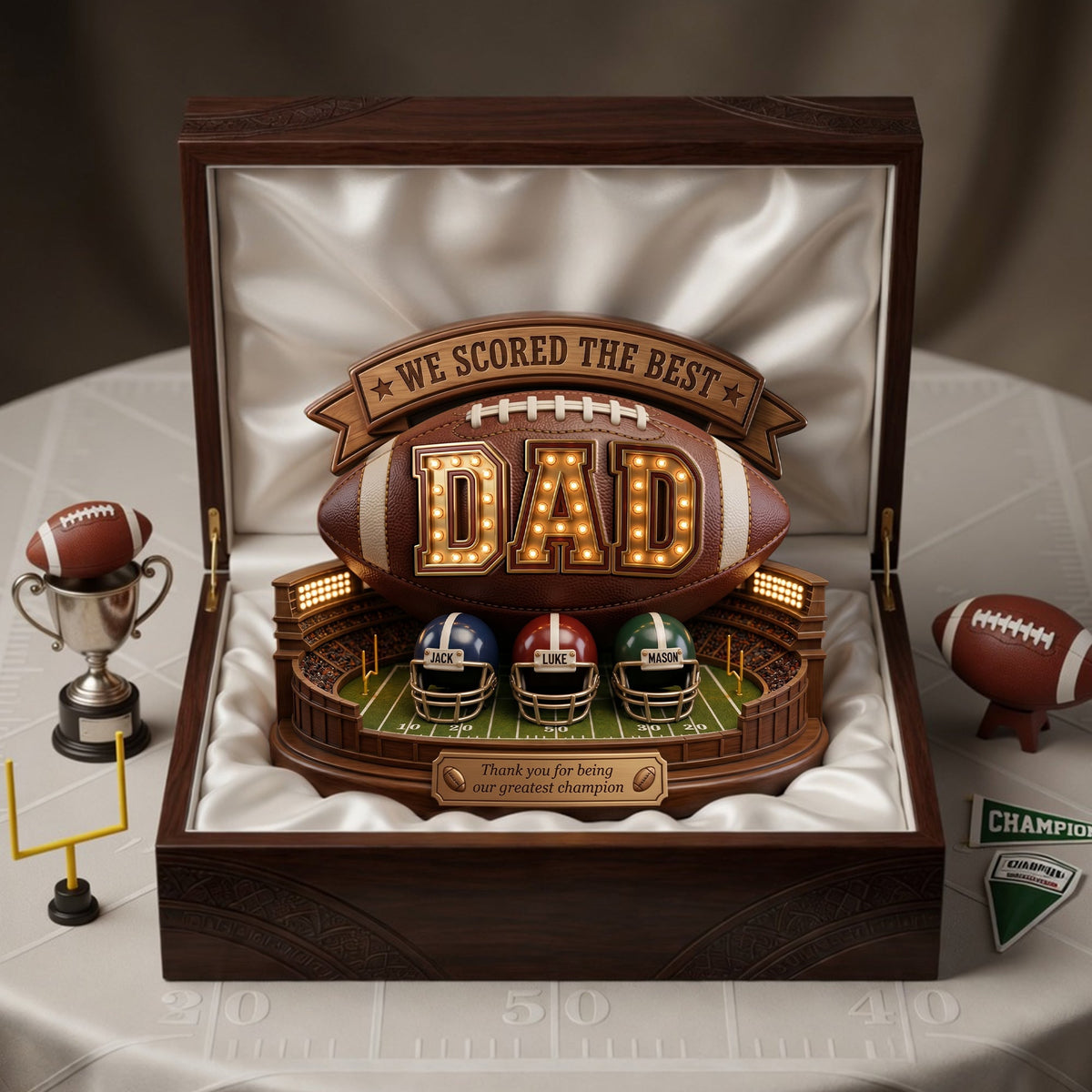 USA Football Best Dad Acrylic Plaque - Personalized Gifts For Dad 05PALU040526