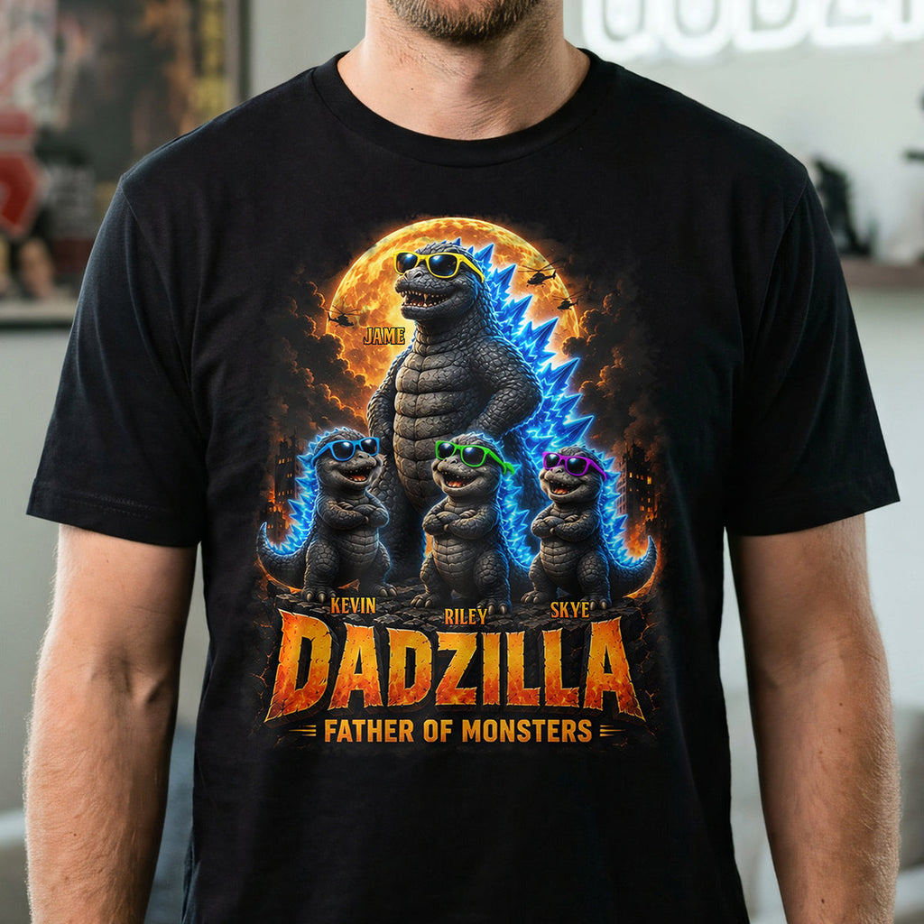Father Of Monsters Shirt - Personalized Gifts For Dad 03TYTA250526 GRER2005
