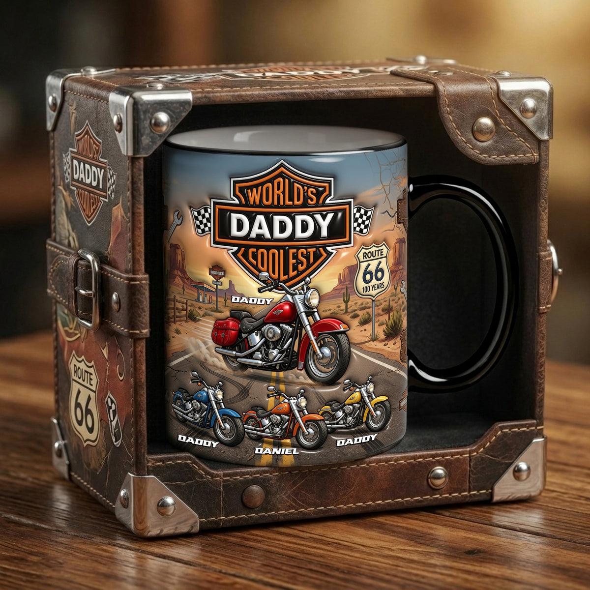 Motorcycle Coolest Dad Magic Coffee Mug - Personalized Gifts For Father's Day Biker Dad Magic Mug 04NALU120526