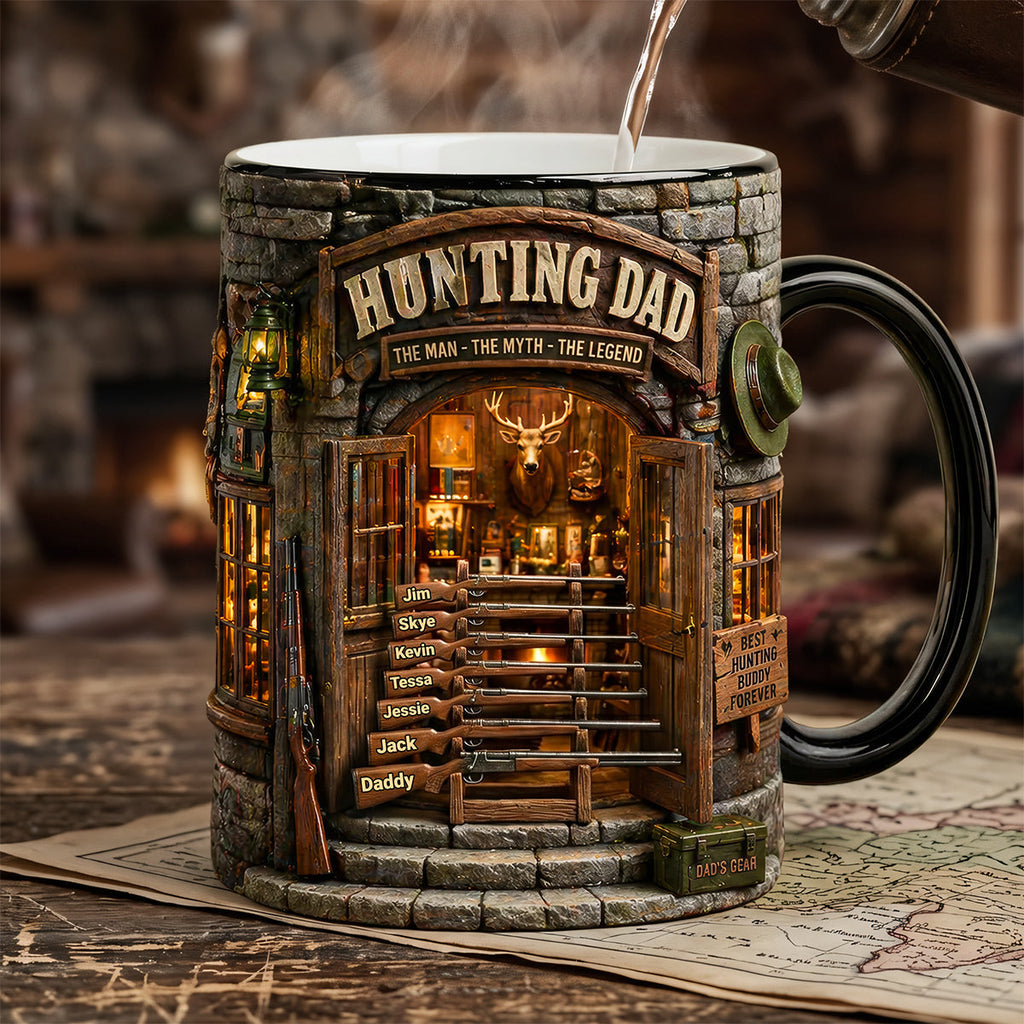 Dad Hunting Cabin Magic Mug - Personalized Gifts For Hunting Dads 01QHTA280426