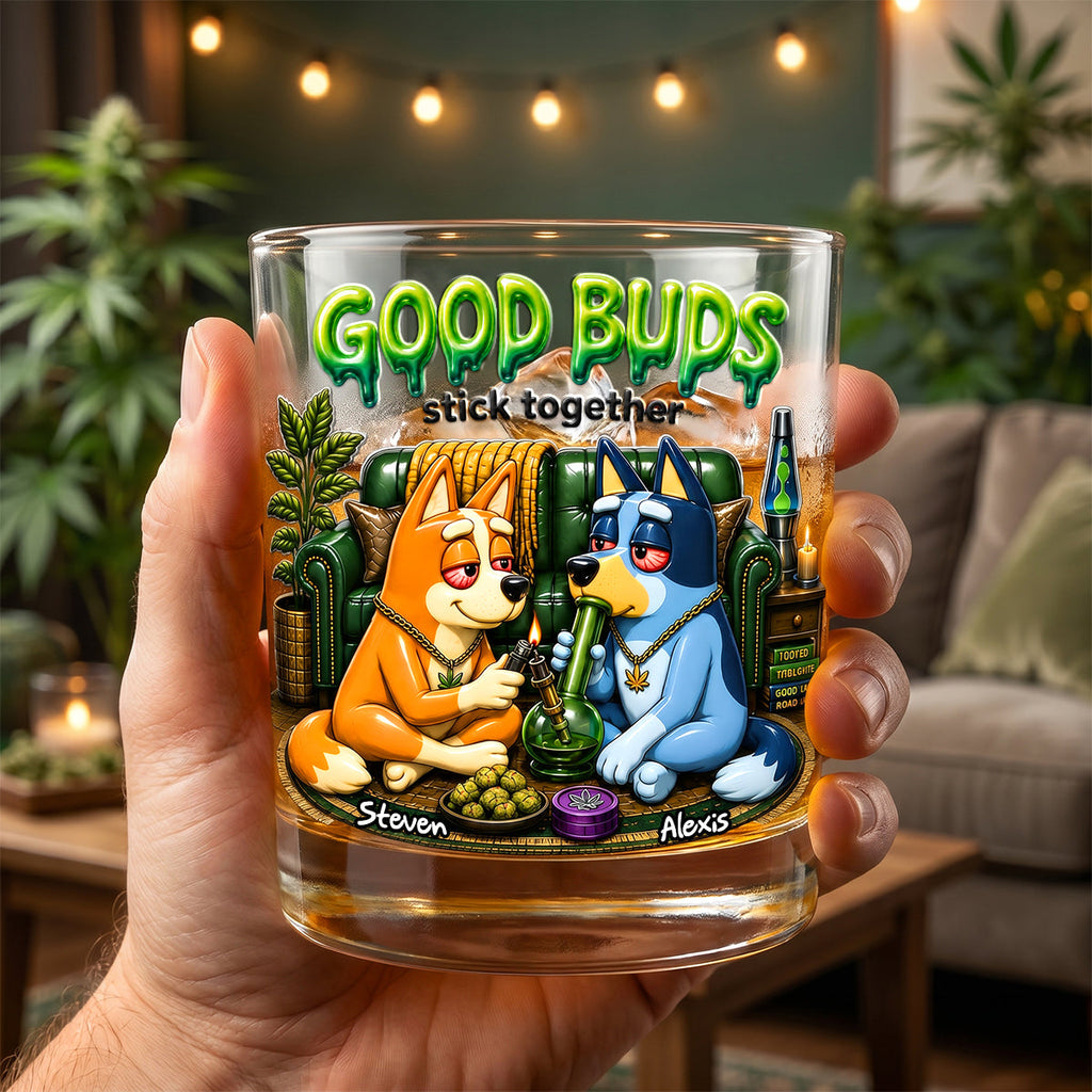 Stoner Friends 11oz Round Glass - Personalized Gifts For Smoking Lovers 01todh080626