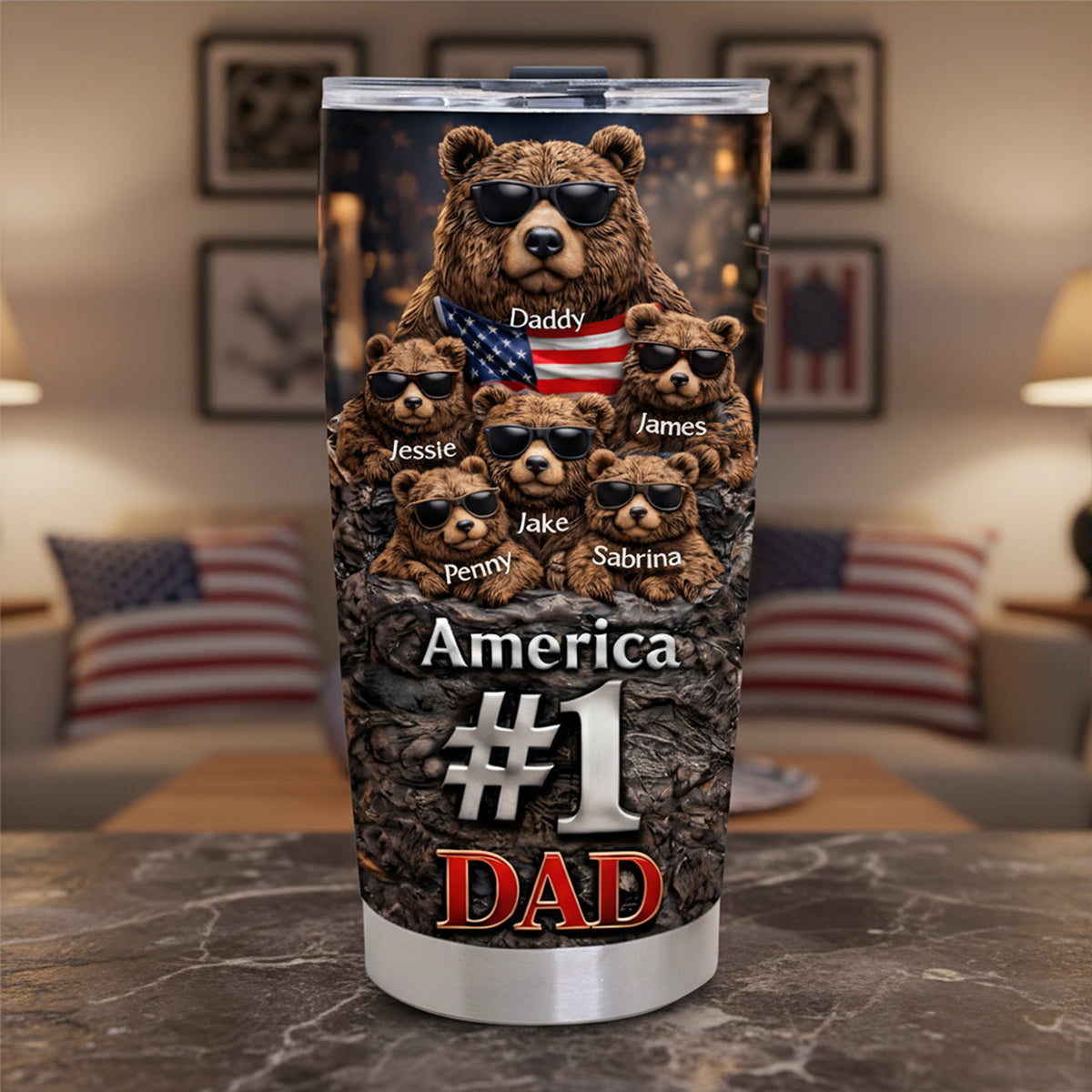 #1 Cool Bear Dad Tumbler - Personalized Gifts For Father's Day 04tota280226