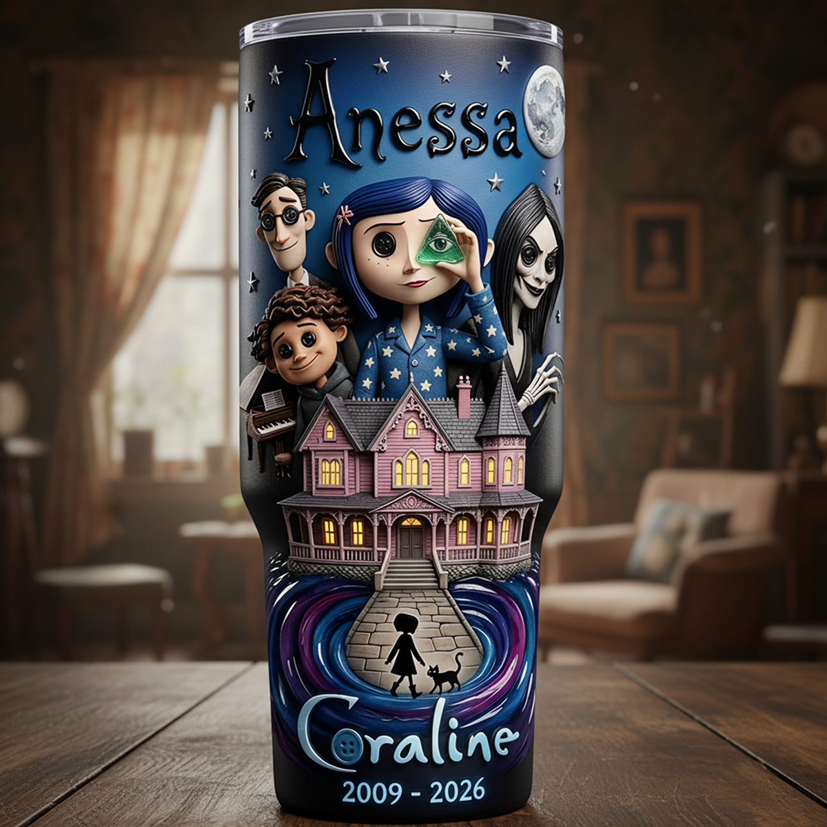 Spooky Door Tumbler  - Personalized Gifts For Horror Lovers 02PATA160326