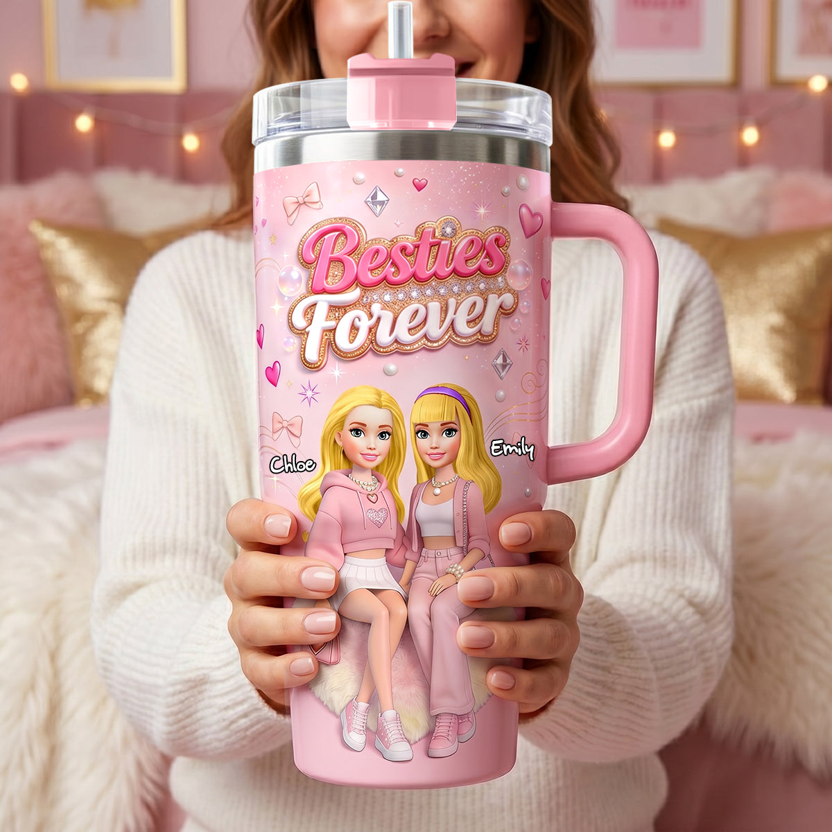 Besties Forever 40oz Tumbler - Personalized Gifts For Besties 05pgdh120626