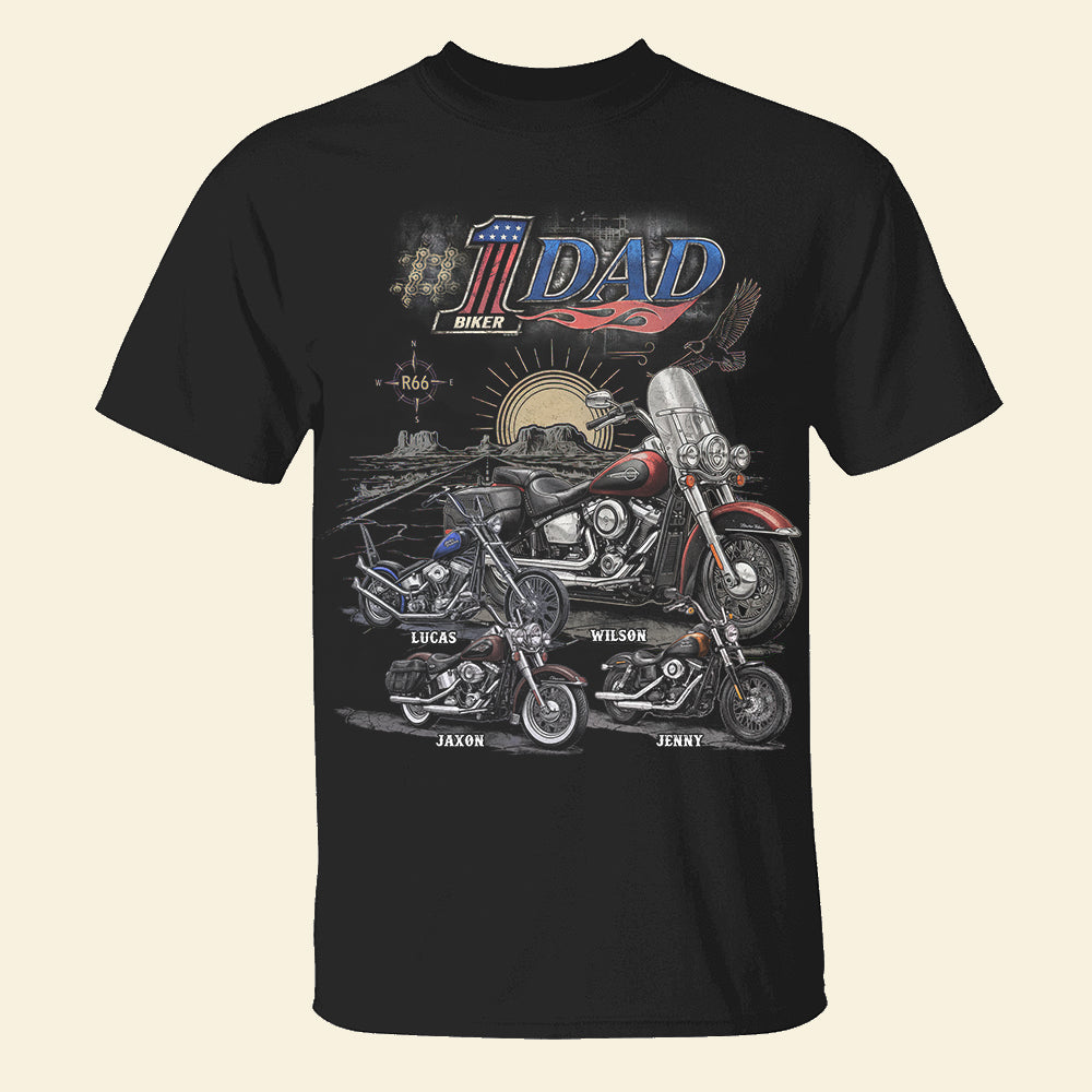 King Of The Road Motorcycle Dad Shirt - Personalized Gifts For Biker Dads 133qhdt080626