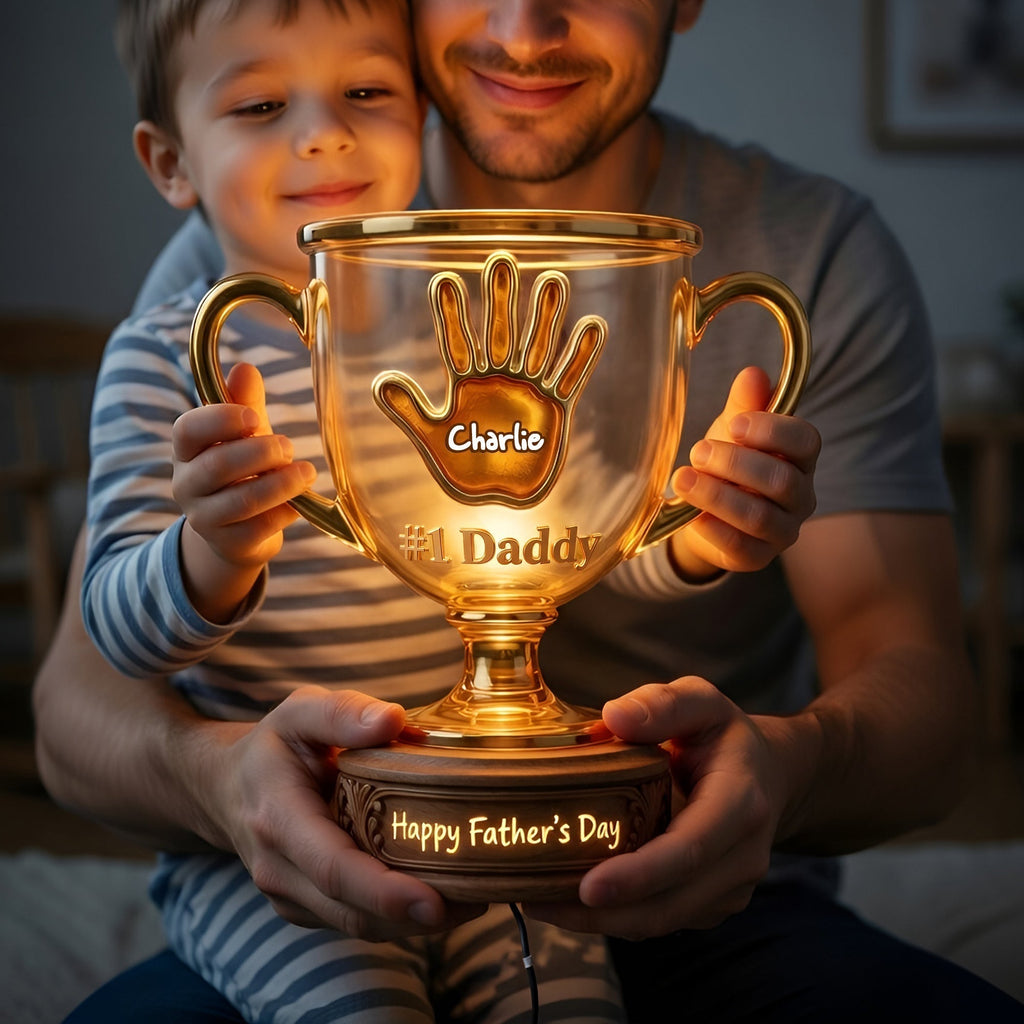 Best Dad Trophy Acrylic Light Box - Personalized Gifts For Father 02palu160426