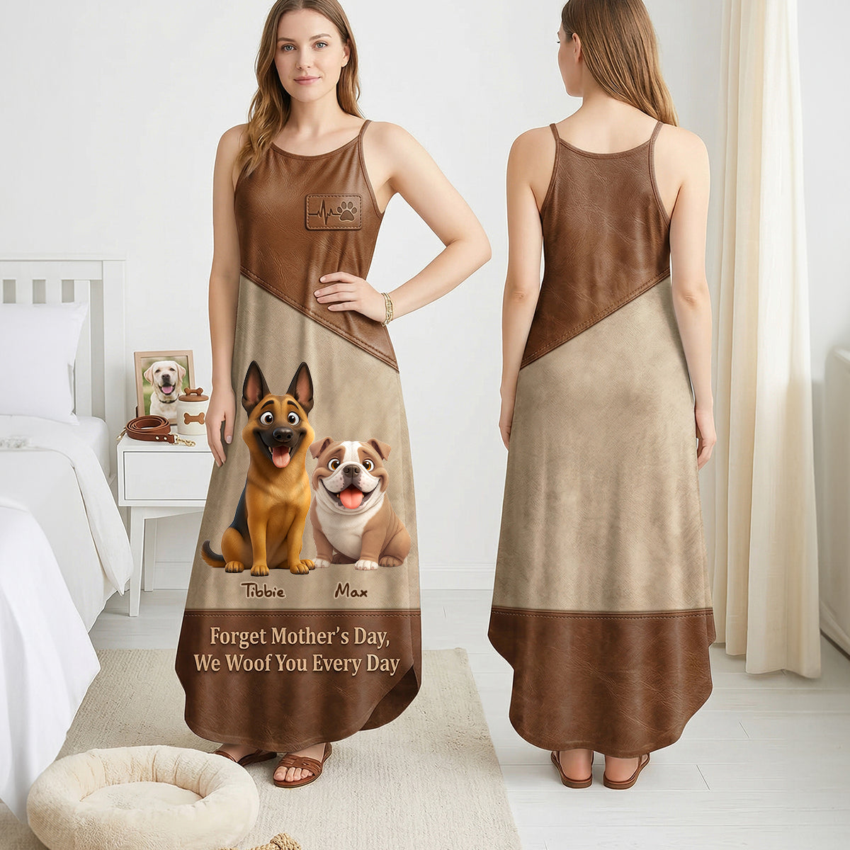 Dog Mom Suspender Maxi Dress - Personalized Gifts For Mothers 03natn240326