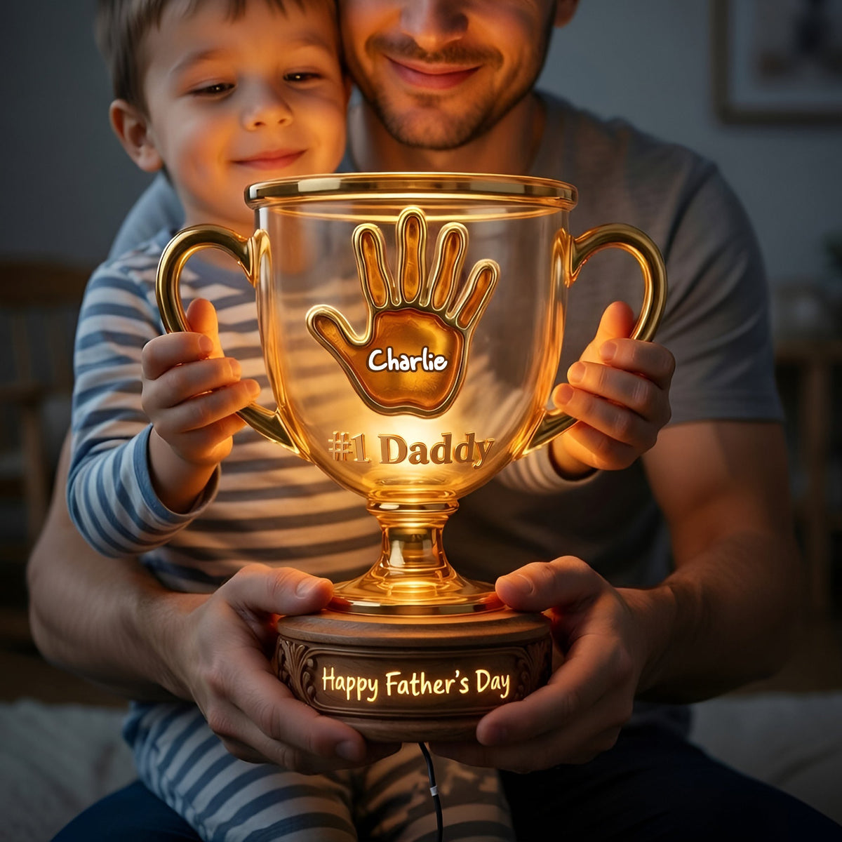 Best Dad Trophy Acrylic Light Box - Personalized Gifts For Father 02palu160426
