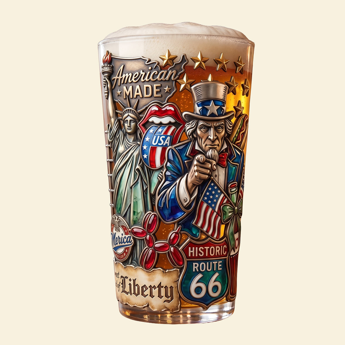 Patriotism Beer Glass - Personalized Gifts For Patriots 03pata270526