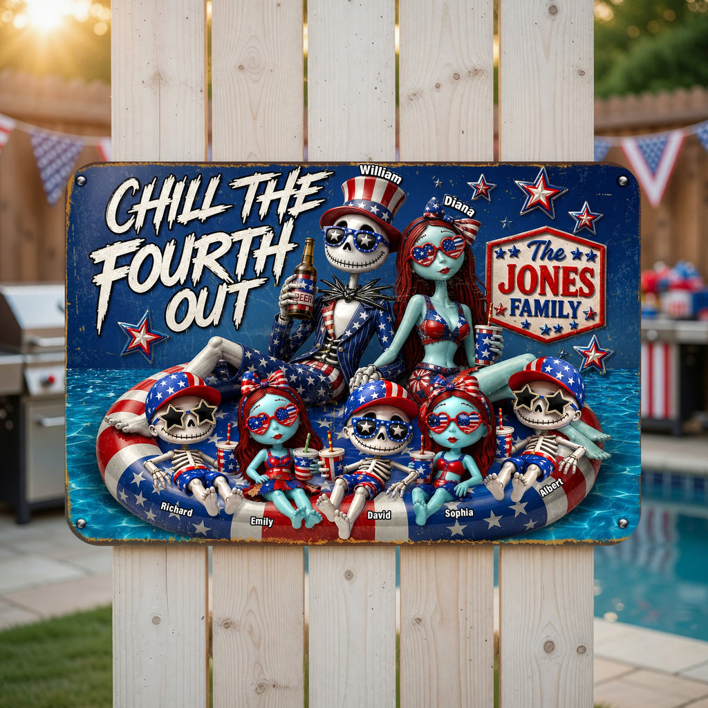 Fun Patriotic Family Pool Sign - Personalized Decor For Family's Pool 01QHQN030626