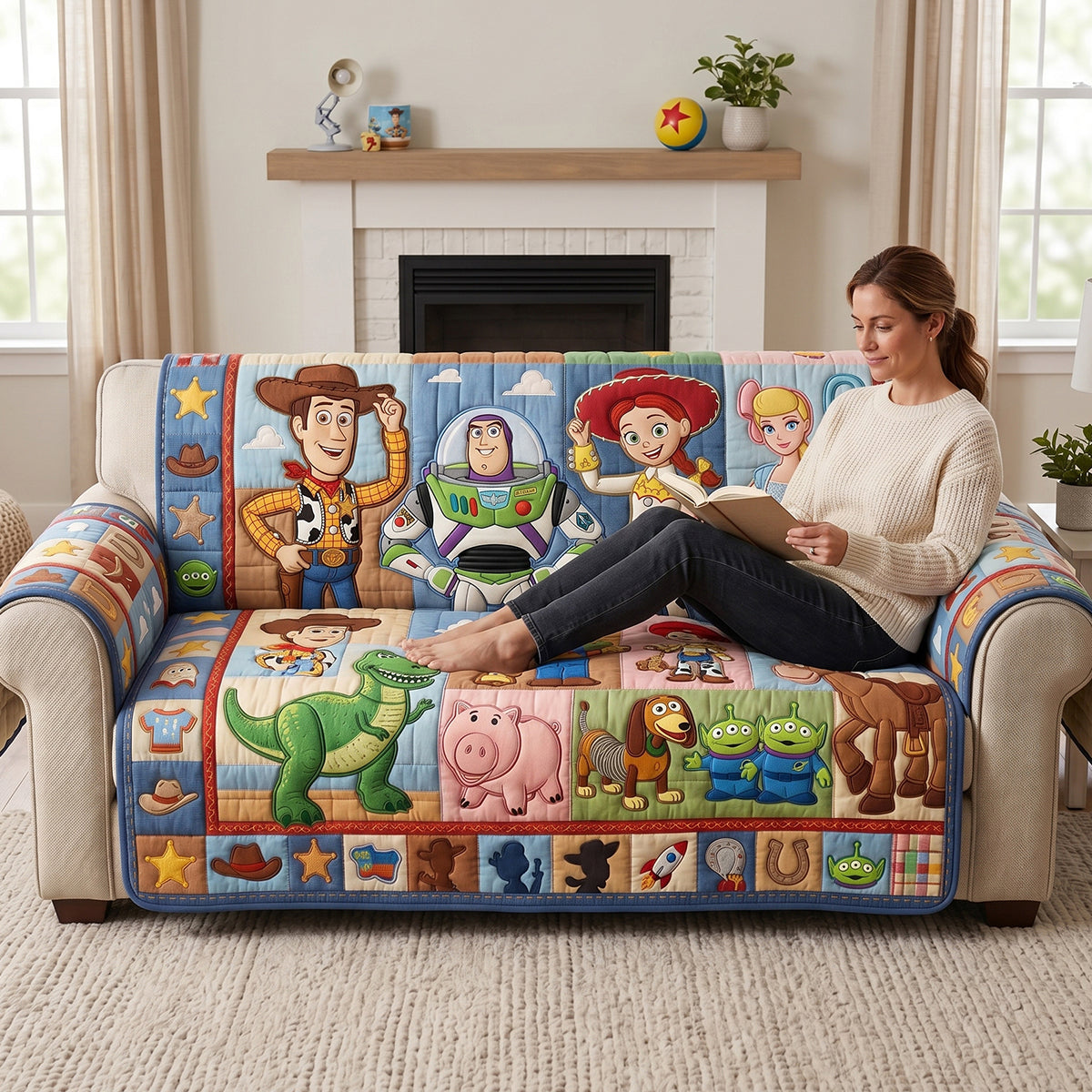 Fun Friends Quilted Sofa Cover Personalized Gifts For Friends 02HUTN230626