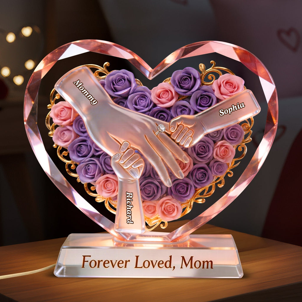 Hand Of Love Acrylic Light Box - Personalized Gifts For Mother's Day 02NAQN150426