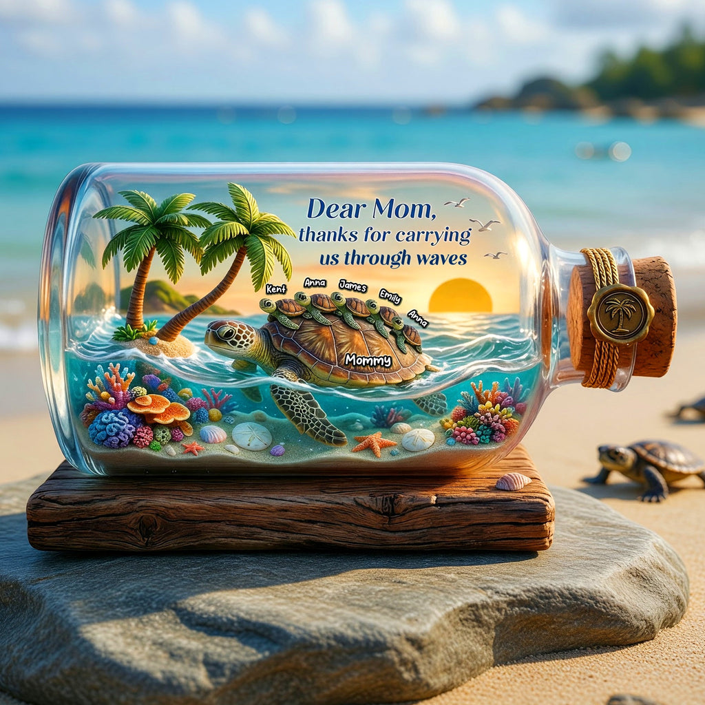 Turtle Mom Acrylic Plaque - Personalized Gifts For Mom 02toqn270426