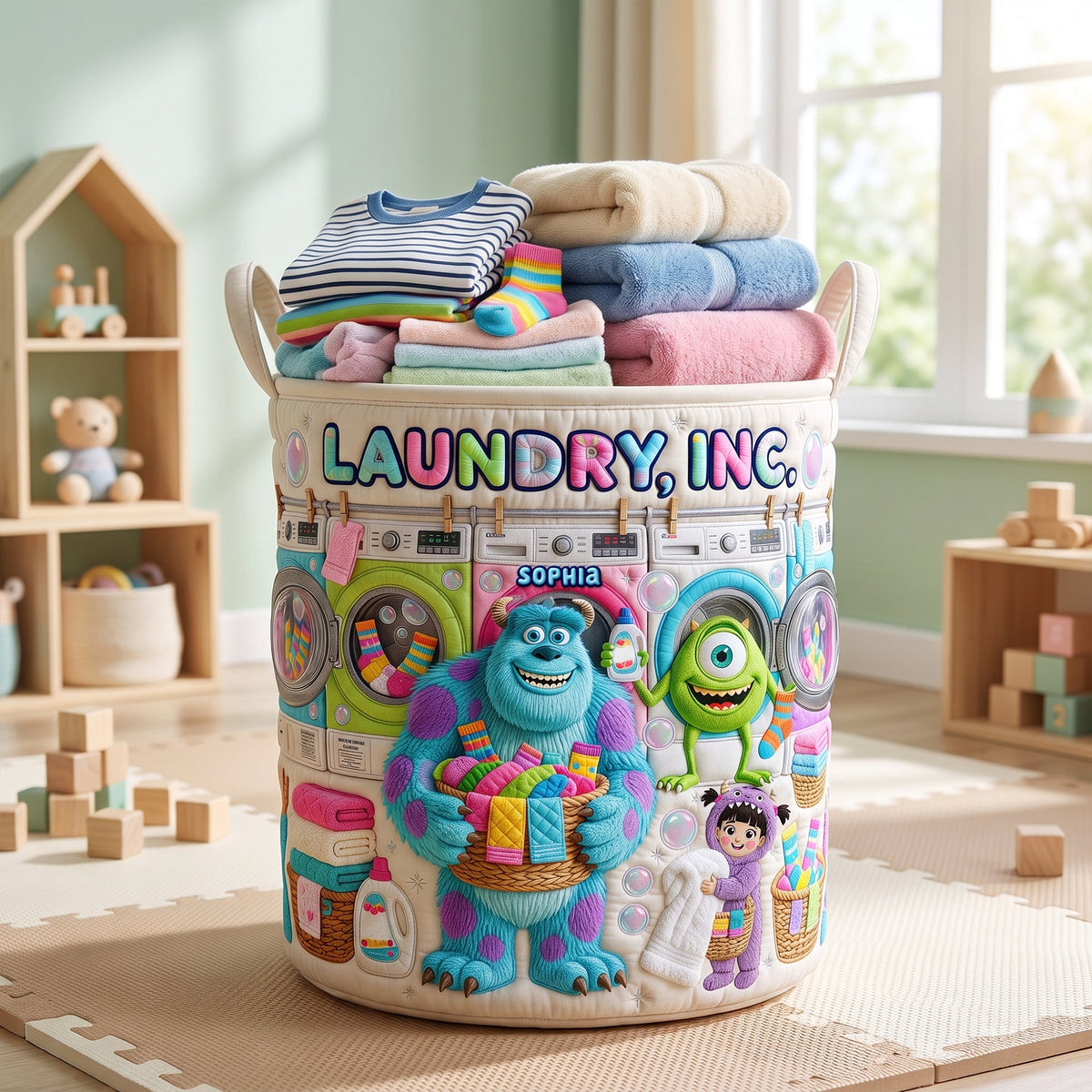 Happy Washing Company Quilted Laundry Basket - Personalized Gifts 05QHQN100726