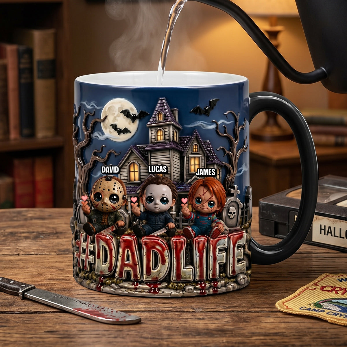 Dad Life With Little Horrors Magic Mug - Personalized Gifts For Dads 05patn120526
