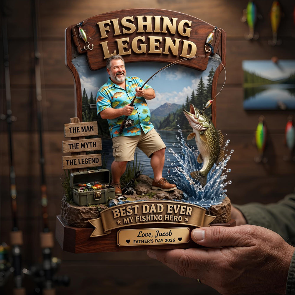 Fishing Legend Acrylic Plaque - Custom Photo Gifts For Fishing Dads 04tydt300426