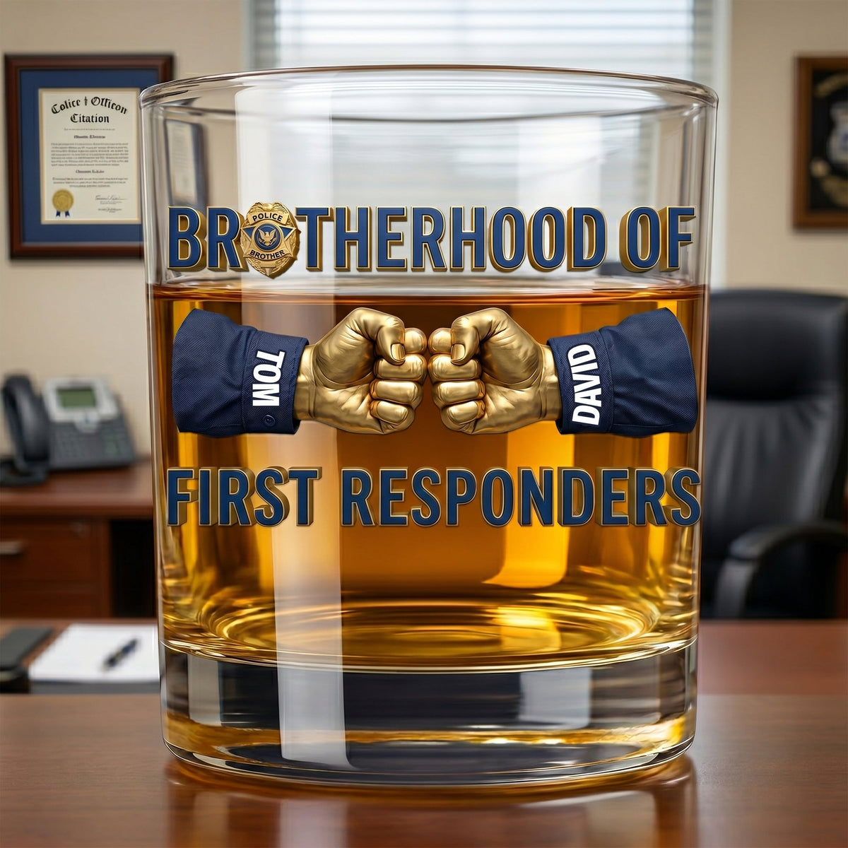 Ultimate Police Officers Brothers Drinking Glass - Personalized Gifts For Brothers 02hulu060626