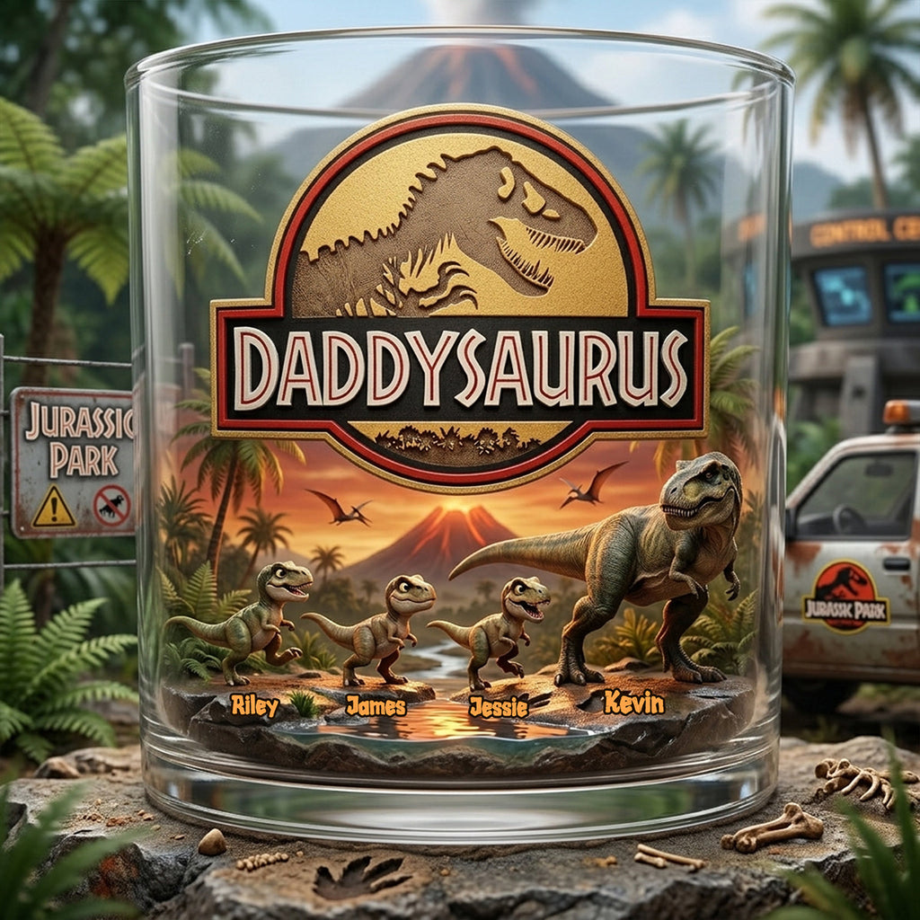 Dad & Kids Adventure Glass Mug Personalized Gifts For Dad 04NATA240426