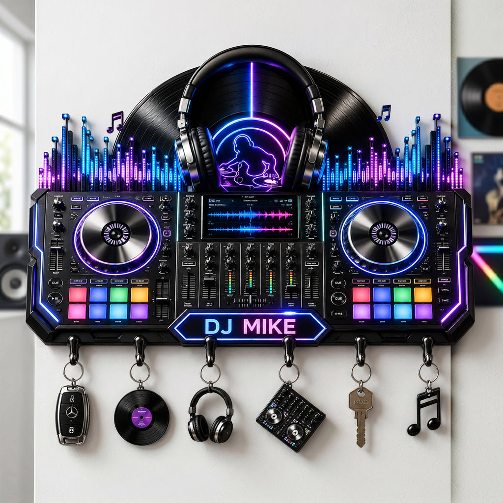 DJ Turntable Acrylic Key Hanger - Personalized Gifts For Beat Makers 03NALU120626