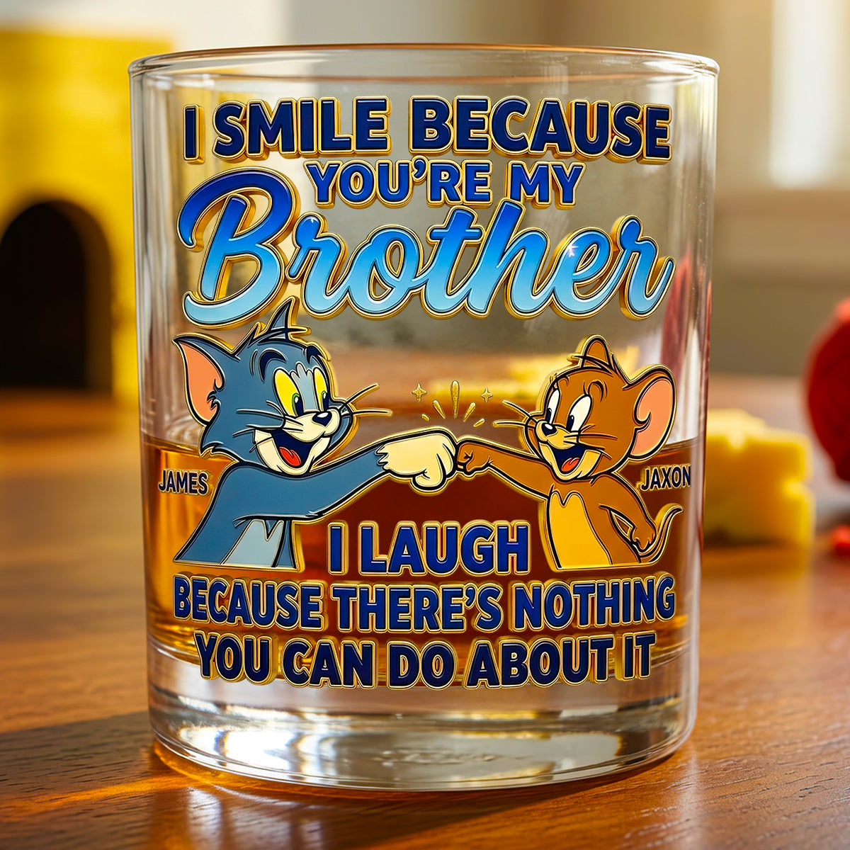 Funny Sibling Round Glass - Personalized Gifts For Brothers 03NADT100626