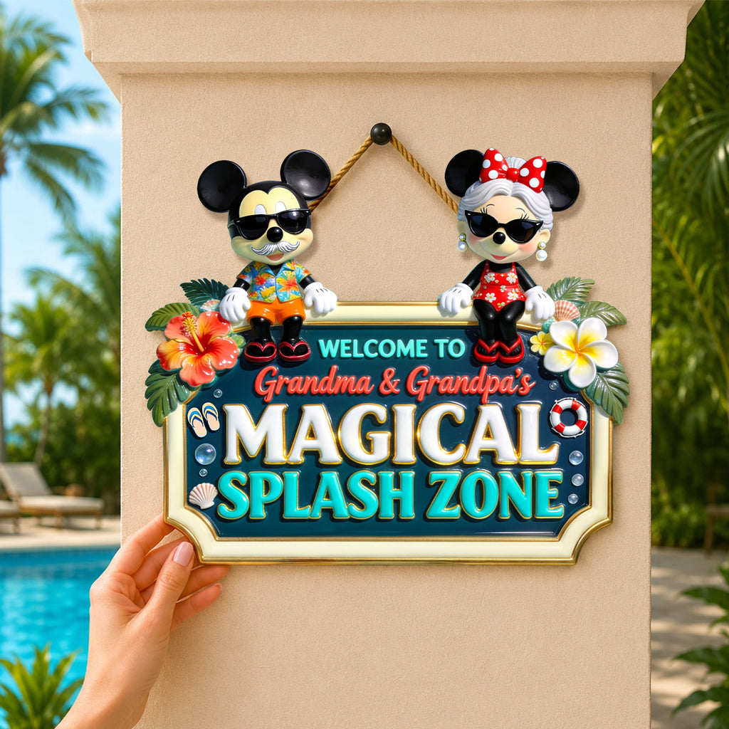 Tropical Splash Zone Acrylic Sign - Personalized Gifts For Grandparents 01PGDH140726