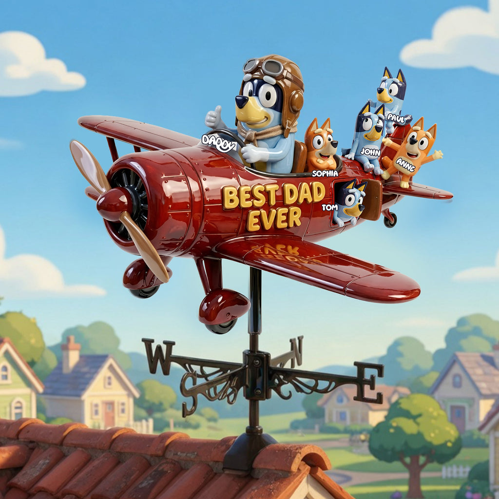 Dad's Flying Crew Weather Vane - Personalized Gift For Dads 01OHLU200526