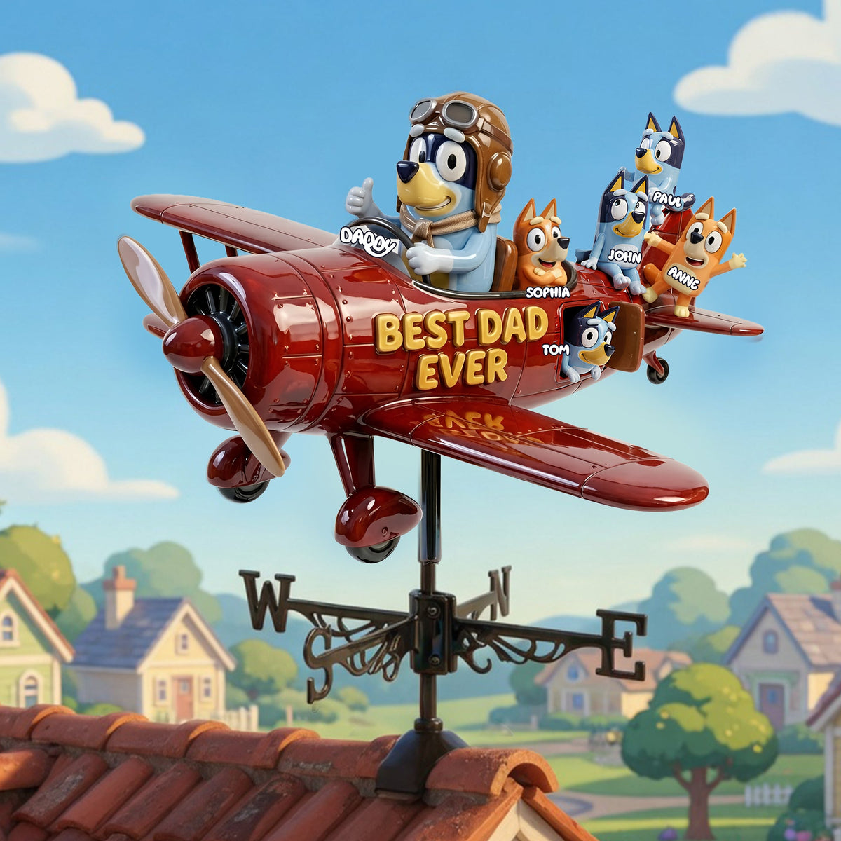 Dad's Flying Crew Weather Vane - Personalized Gift For Dads 01OHLU200526