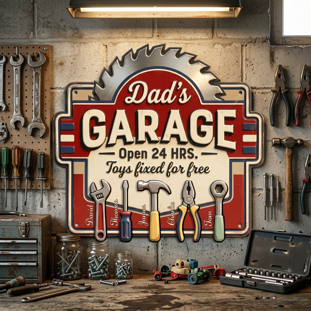 Dad's Garage - Cut Metal Sign - Personalized Gifts For Dad 01NALU250526