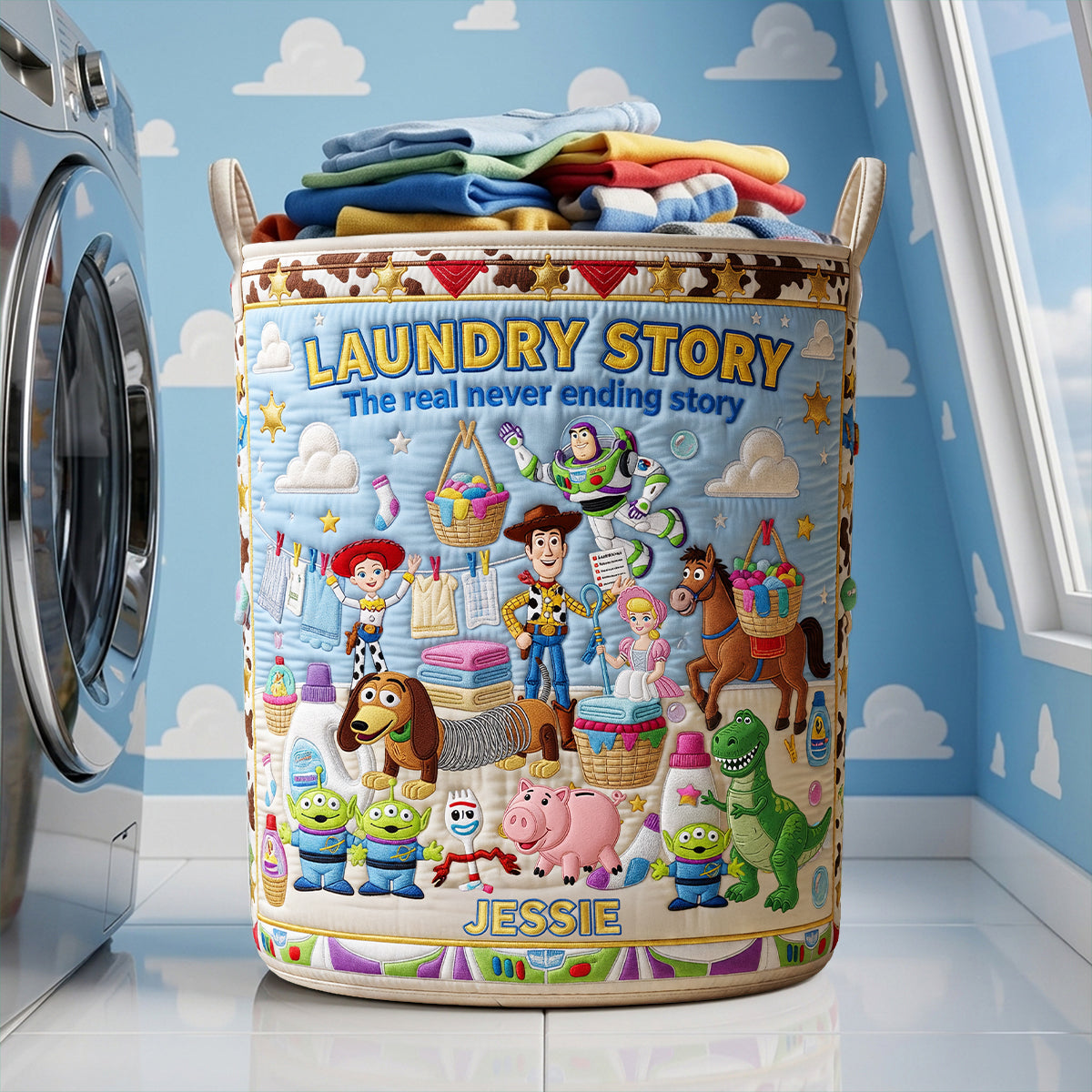 Endless Load Quilted Laundry Basket - Personalized Gifts 03qhta110726